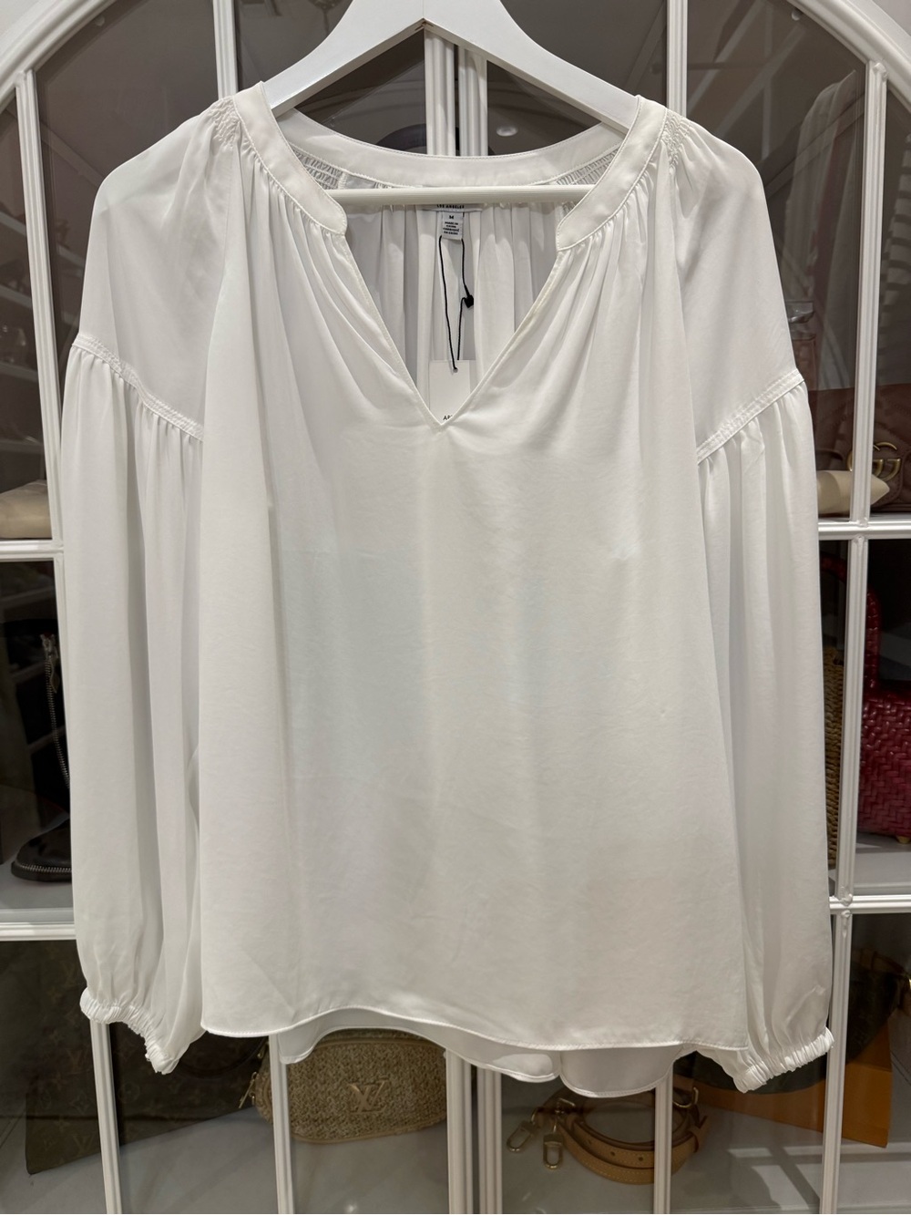 Current Air White V-Neck Peasant Blouse